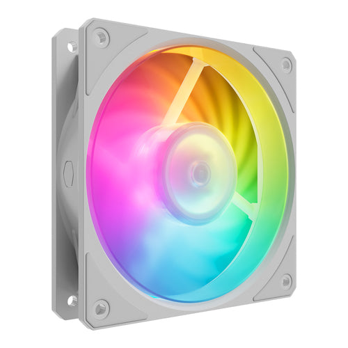Ventilador Cooler Master Mobius 120P ARGB White Edition 12cm, 2400 RPM, LED Multi, Blanco