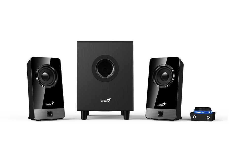 Bocinas Genius SW-2.1 300X, 10W, 2.1 Canales, Controlador de Volumen, jack Microfono y Audifonos, Negro