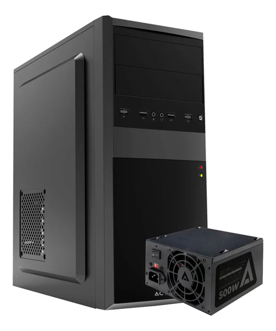 Gabinete Acteck KIRUNA II, Midi-Tower, ATX/Micro-ATX, Fuente de poder 500W, Negro