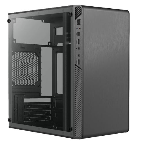 Gabinete Acteck Performance II, Micro Torre, Micro ATX, ITX, Ventana de acrilico, fuente 500w, Negro