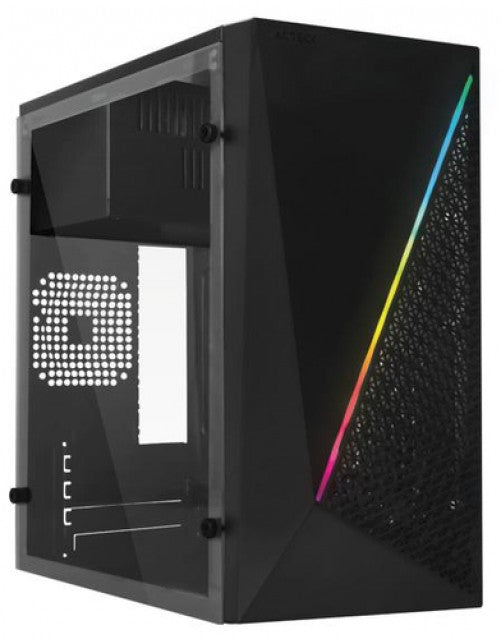 Gabinete Acteck KYOTO GC460 Micro-Tower, Micro ATX, Mini ITX, Ventana lateral, RGB, Fuente 500W, Negro