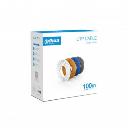 Bobina UTP Dahua Cat5e 100 Mts, 100% Cobre, Blanco