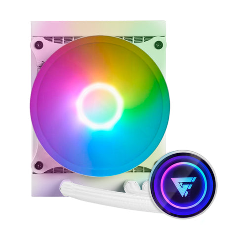 Enfriamiento Liquido Game Factor LQG501, ARGB , 2550RPM, LGA 1700, 120mm, Color Blanco