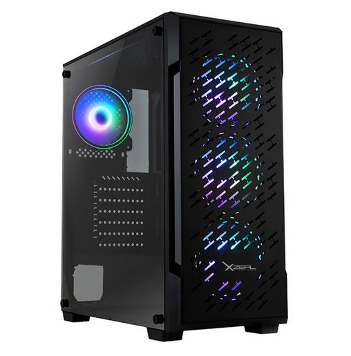 Gabinete Xzeal XZ135, Ventana Templada, 3x Ventiladores RGB, ATX, Media Torre, Sin Fuente, Negro