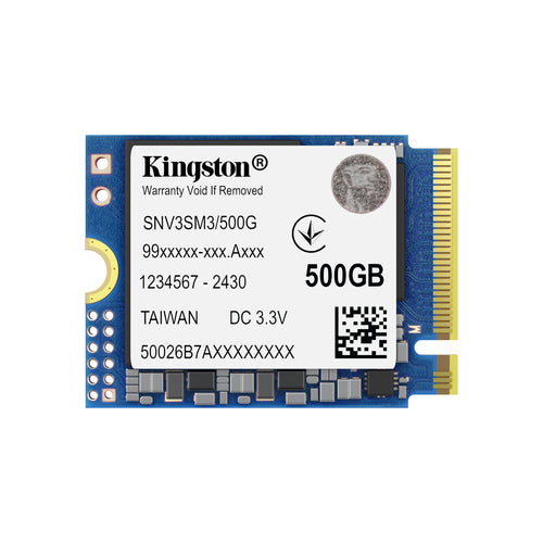SSD Kingston Technology NV3 500GB, M.2, PCI Express 4.0, Lectura 5000 MB/s, Escritura 3000 MB/s, 2230