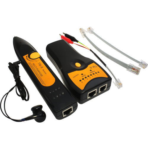 Probador y buscador de cables XCASE, RJ45 y RJ11 negro/amarillo ACCCACT020