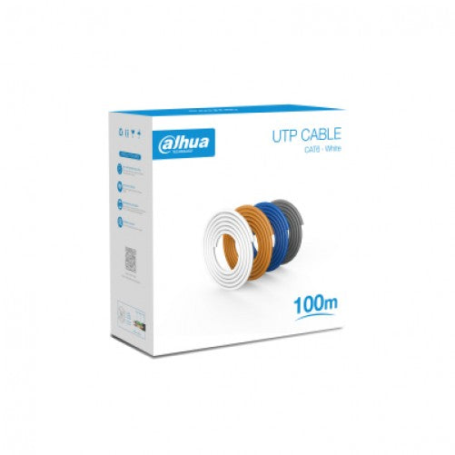 Bobina Dahua de Cable UTP, Cat6, 100 Mts, 100% Cobre, Blanco