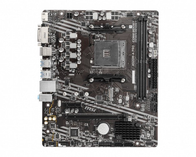 Tarjeta Madre MSI A520M-A PRO, Socket AM4, 2x DDR4 4600MHz, 1x M.2, 1x HDMI, Micro ATX