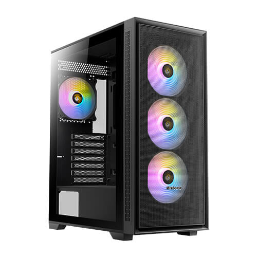 Gabinete Antec AX81 Elite Media Torre, Ventana de cristal, 4x ventiladores ARGB 120mm, Negro