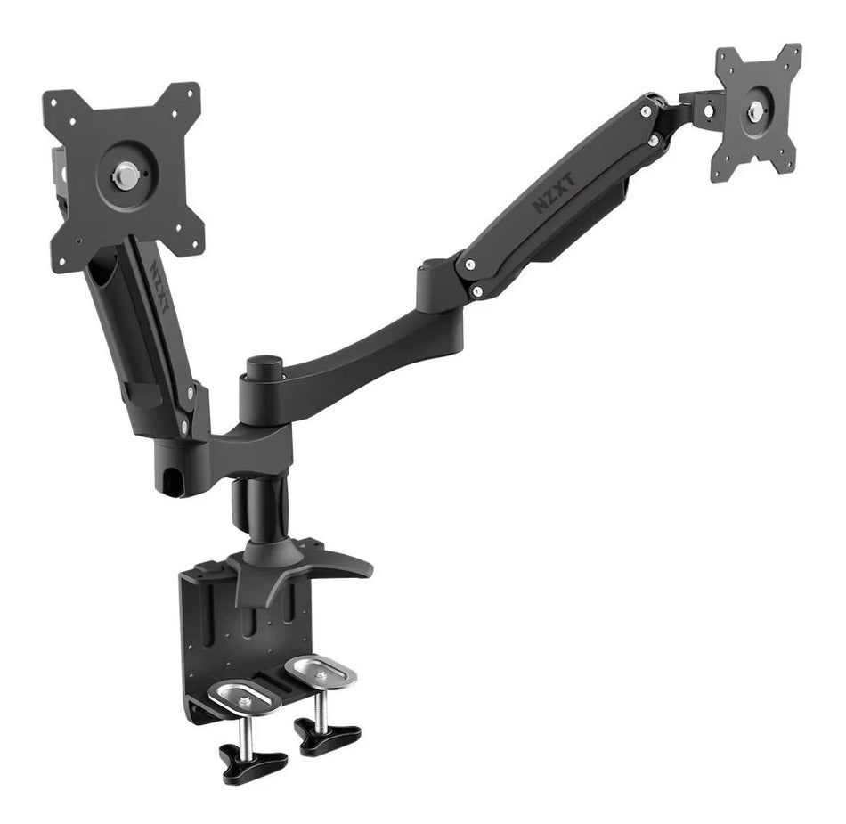 Soporte de Escritorio para 2 Monitores NZXT, Hasta 32", Hasta 10Kg, Negro