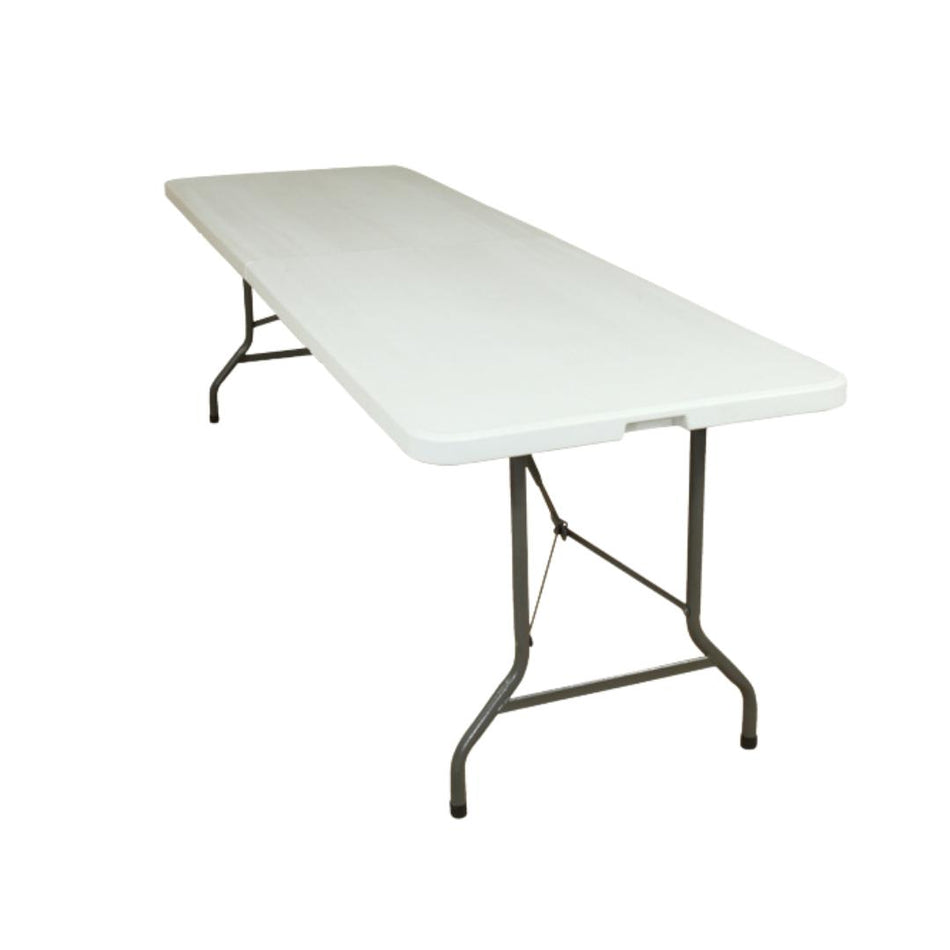 Mesa MODAMOB plegable tipo portafolio 2.44x0.76x0.74Mts, tubo 25mm diametro, panel 4.3cm de grosor