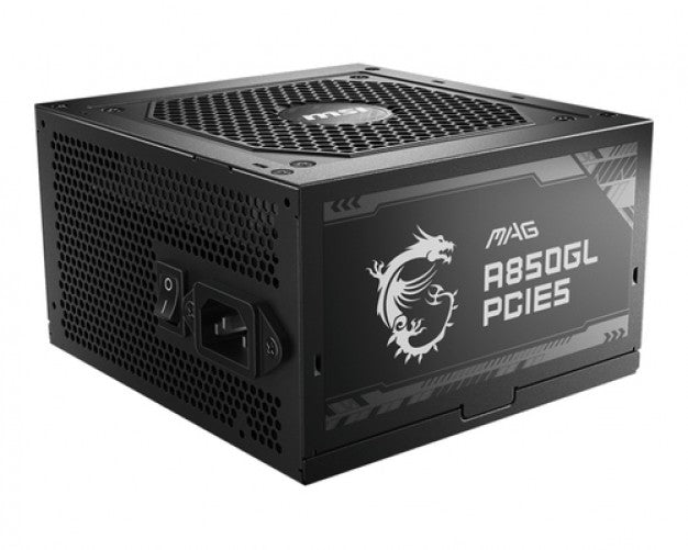 Fuente de Poder MSI MAG A850GL PCIE5 850 W, 80 PLUS Gold, 5x Sata, 2x Molex,  20+4 pin ATX