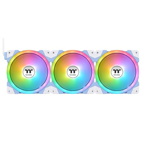 Kit 3 Ventiladores Thermaltake SWAFAN EX14, ARGB, Conexion magnetica, Aspa reversible, Azul