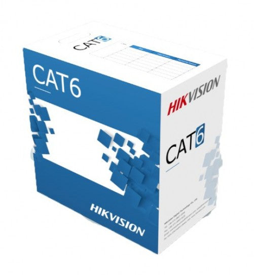 Bobina de cable Hikvision UTP, CAT6, 305mts, 100% Cobre, Interior, Blanco