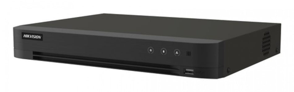 DVR Hikvision 16 Canales TURBO HD + 8 Canales IP, 5MP Lite (3K LITE), Pentahibrido, Audio 2 vias, FHD