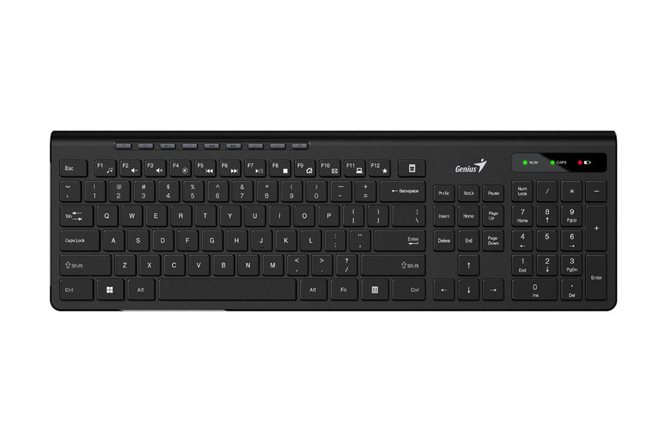 Teclado Genius SlimStar 7230, Inalambrico, USB 2.4GHz, Negro