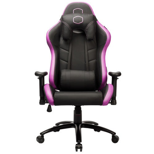 Silla Gamer Cooler Master Caliber R2, Reposa-brazos, Base Acero, hasta 150 kg, Negro/Purpura