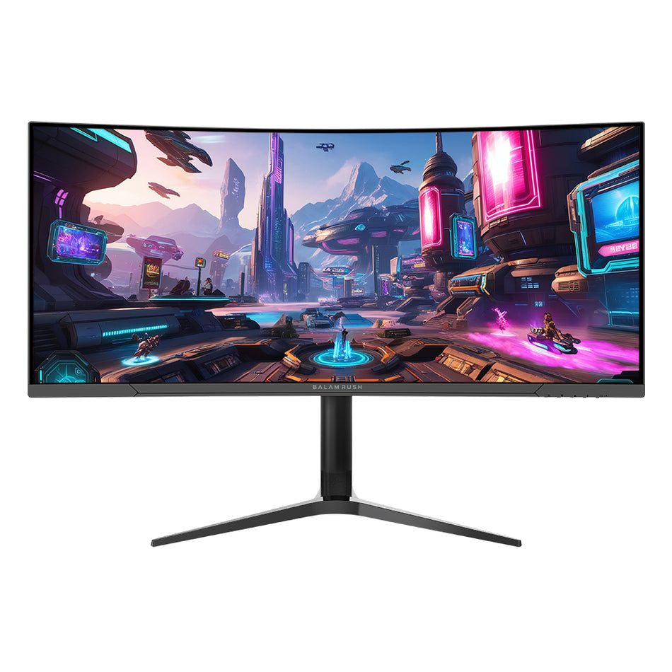 Monitor Gamer Curvo Balam Rush 34", Ultra Wide QHD, 165Hz, 1ms, HDMI, DP, G-Sync, FreeSync, Negro