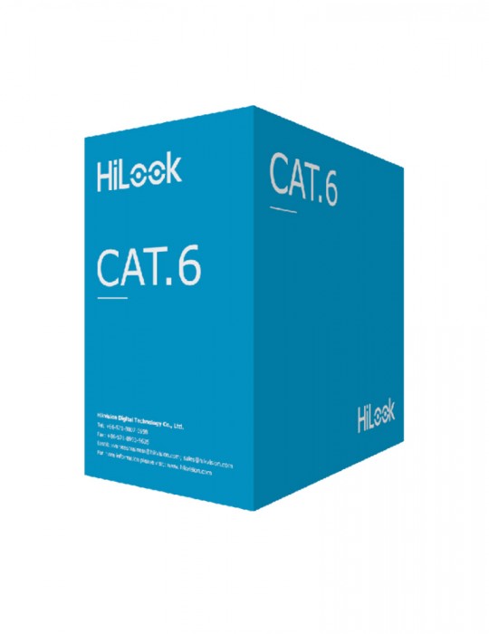 Bobina de Cable UTP Hilook, CAT6, 305mts, Interior, Cobre con Aluminio, Para CCTV y Redes, Blanco
