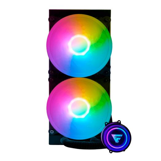 Sistema de Enfriamiento Liquido Game Factor LQG601-BK, 2x 120mm, ARGB, Negro
