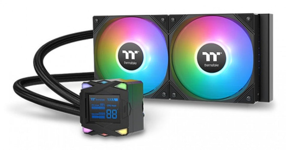 Sistema De Enfriamiento Liquido Thermaltake LA240-S ARGB 240mm, 2500 RPM, Con pantalla LCD, Negro