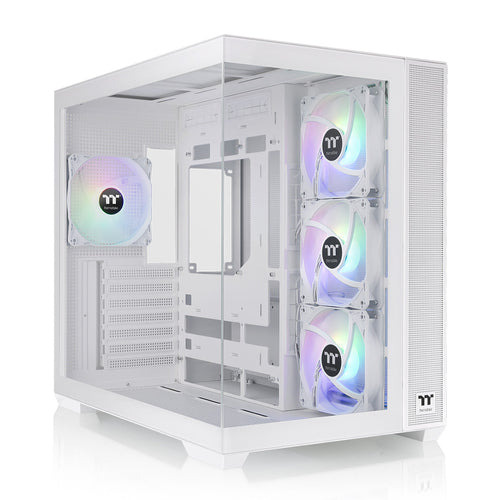 Gabinete Thermaltake View 380 TG ARGB Snow Midi Tower, Vidrio Frontal/Lateral, 4x Vent., Blanco