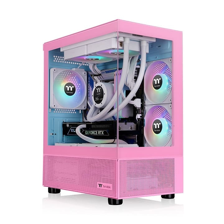 Gabinete Thermaltake View 170 TG ARGB Snow, Micro Tower, Panel de Vidrio, 3x Ventiladores, Rosa