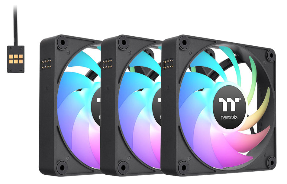 Kit 3 Ventiladores Thermaltake CT120 EX ARGB Sync, 120mm, 2000 RPM, Negro