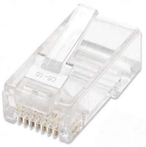 Bote de conectores RJ45 Intellinet, Cat5e, 3 puntas, para cable solido, 100pzas