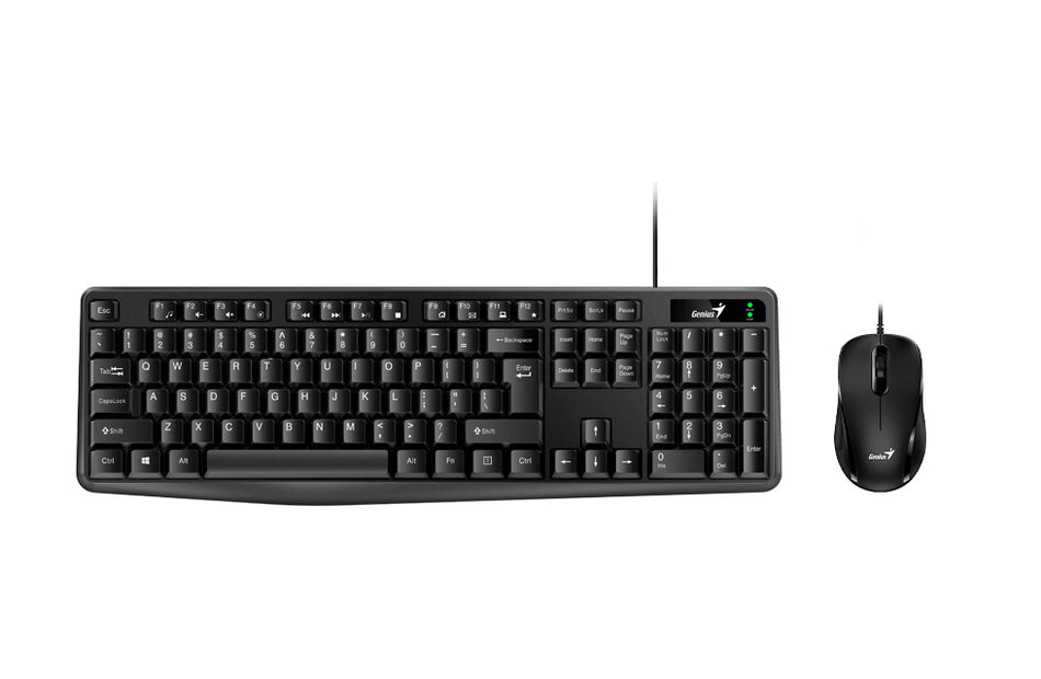 Kit Teclado y Mouse Genius KM-170,1200 Dpi, Resistente a Salpicaduras, Usb 2.0, Negro