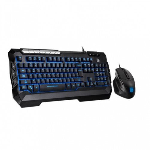 Kit Teclado y Mouse Gamer Thermaltake Commander Combo V2, Alambrico, RGB, Multimedia, Negro