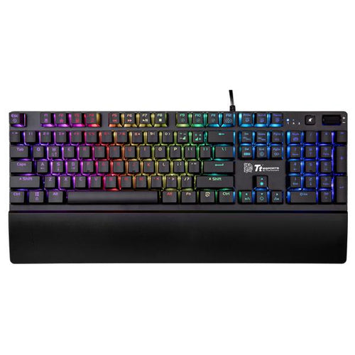 Teclado Gamer Thermaltake CHALLENGER EDGE PRO RGB, Semi-Mecanico, USB, Switch Plunger, Negro