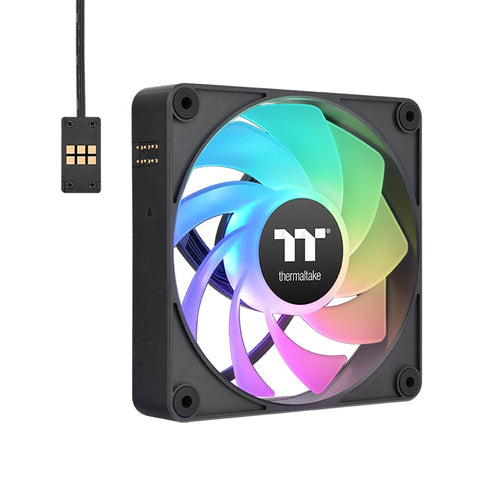 Kit 3 Ventiladores Thermaltake CT120 EX Reverse ARGB Sync, 120mm, Negro