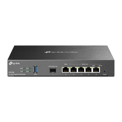 Router VPN Alambrico TP-LINK 1Puerto Gigabit SFP, 1xWAN, 5xGigabit RJ45 IPsec/PPTP/L2TP VPN y Open VPN Balanceador