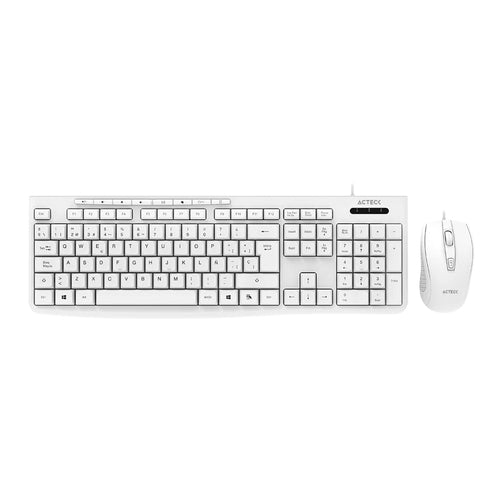 Kit Teclado y Mouse Acteck CREATOR PRIME MK455, Alambrico, USB, Membrana, Blanco