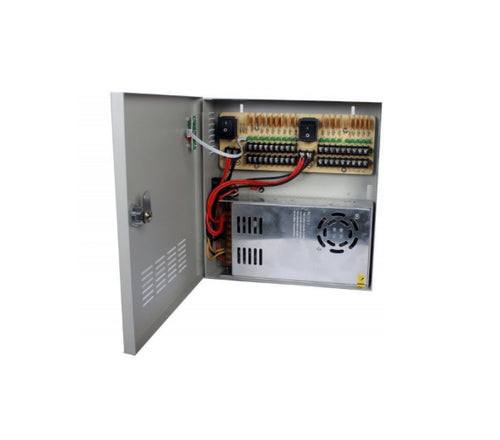 Fuente de Poder Profesional Saxxon de 12 vcd, 30A, 18 canales, 1.67A por Canal