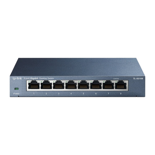 Switch TP-LINK TL-SG108, 8 puertos, 10/100/1000Mbps, No administrado