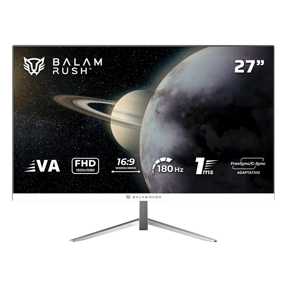 Monitor Gamer Balam Rush Titan MTG27Y LED 27", Full HD, 180Hz, 1ms, G-Sync/FreeSync, HDMI, DP, Blanco