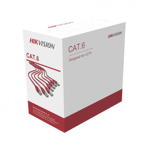 Bobina de Cable UTP Hikvision, 305 Metros, CAT6, Interior, Para redes y video, Blanco