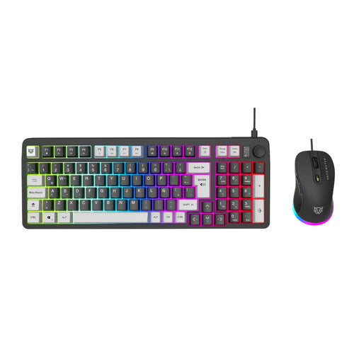 Kit teclado y mouse Gamer balam rush Squad Conquest KG515, Alambrico, USB, Negro