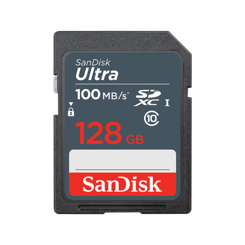 Memoria SD SDXC Sandisk Ultra, UHS-I, 128GB, Velocidad 100 MB/s, Clase 10