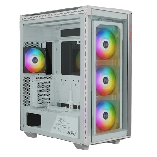 Gabinete Gamer XPG BATTLECRUISER II, SUPER MID-TOWER, cristal templado, 4x Ventiladores 120mm, Blanco