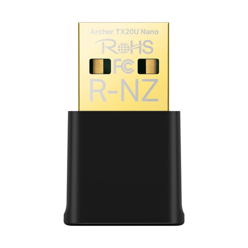 Tarjeta de red inalambrica TP-Link Archer Archer TX20U Nano USB, Wi-Fi 6, 1.800Mbit/s, Doble Banda, Negro