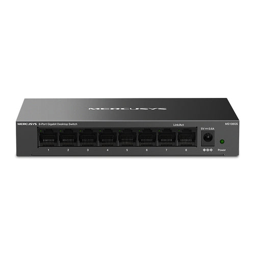 Switch Mercusys 8 Puertos MS108GS No administrado, RJ-45 8, Gigabit Ethernet 10/100/1000, Negro