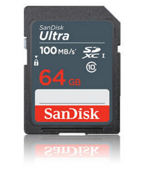 Memoria SD SanDisk Ultra 64 GB, Velocidad 100 MB/s, Clase 10