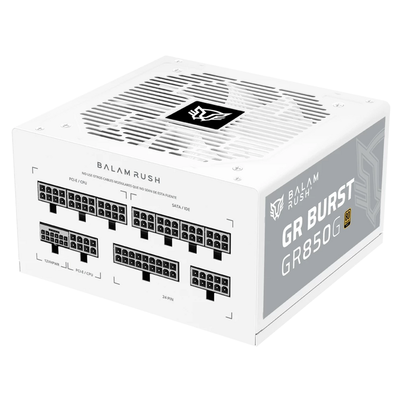 Fuente De Poder Balam Rush GR BURST GR850G, 850W, 80 Plus GOLD, Full-Modular, ATX 3.0, Blanco