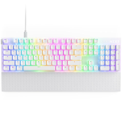 Teclado Gamer NZXT Function 2 Mecanico, Ingles, Switch Gateron Red, Blanco