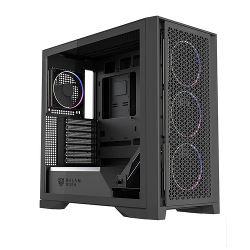 Gabinete Gamer Balam Rush Carbono Polar Twin Mate 9900, Media torre, ATX/Micro-ATX/Mini-ITX, 5x Vent., Negro