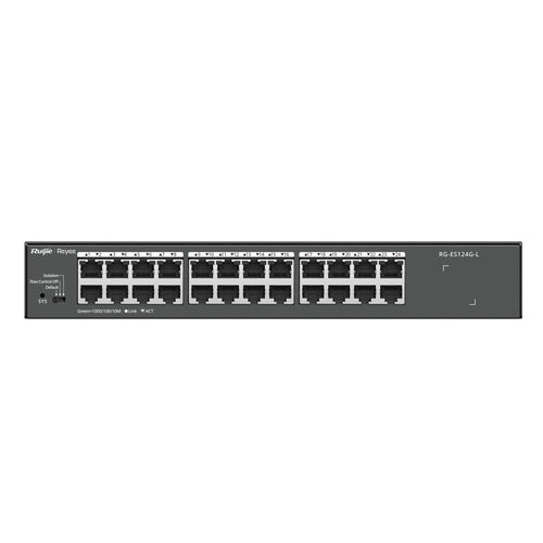 Switch Ruijie Networks RG-ES124G-L No administrado, L2, RJ-45 24 Puertos, Gigabit, Negro