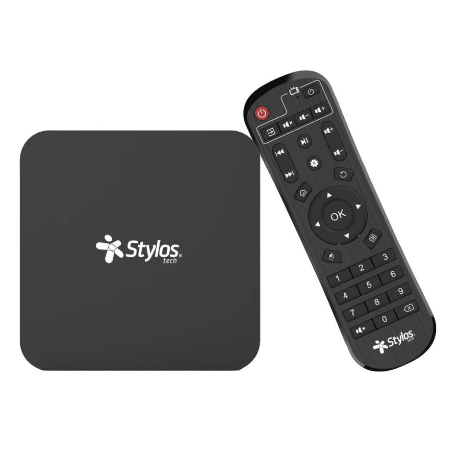 Tv Box Stylos Convertidor Smart TV, 4K Ultra HD, HDR, 2+16GB, HDMI, control, Negro
